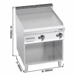 Fry Top Gas Professionale - 20,0 kW - Liscio - Superficie di cottura: 796x667mm - incl. sottotelaio