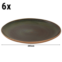 (6 st) WISTERIA - platt tallrik - Ø 28,5 cm - grön/beige