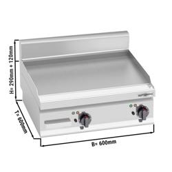 Fry Top Elettrico Professionale - 8,0 kW - Liscio - Superficie di cottura: 596x430mm
