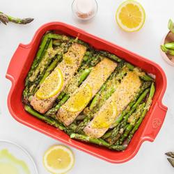 	(6 шт.) PEUGEOT | APPOLIA - Керамічна форма для запікання - прямокутна - червона - 220мм