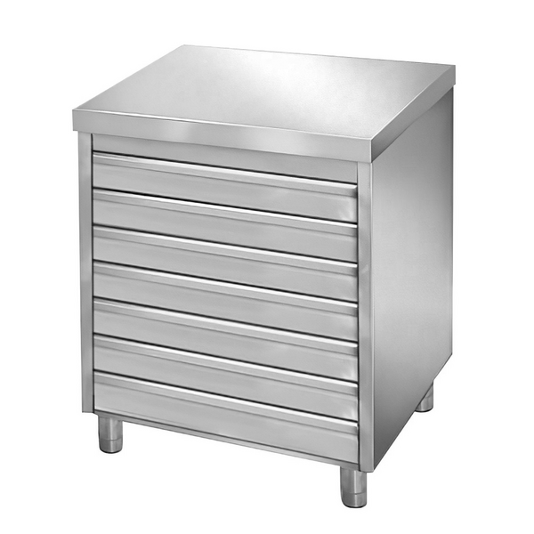 Szafka szufladowa PREMIUM z 7 szufladami na kulki z ciasta do pizzy - 700x500mm	