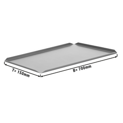 طبق المعجنات والتقديم من الألمنيوم - 700×150×10 مم - فضي (قطع x5)