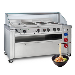 Stație mobilă de gătit - incl. fierbător pentru paste, masina de gatit electrica si bain-marie