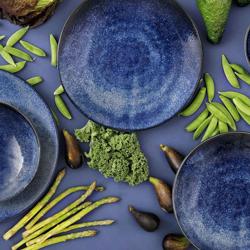 (5 pcs) KIRYU | Platter - flat - Porcelain - Ø275mm - Blue