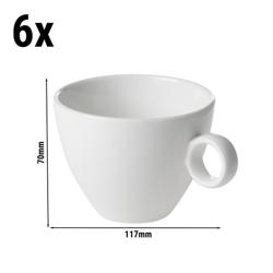 (6 szt.) BART - Filiżanka do cappuccino [Bart] - 230ml - Elfenbeinowy - Porcelana - sztaplowana