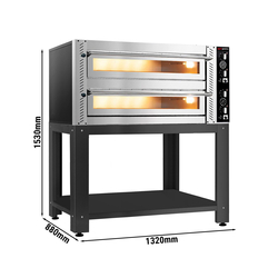 Elektro Pizzaofen - 6+6x 30cm (Breit) - Manuell - inkl. Untergestell