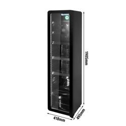 GASTRO-COOL | Commercial Back Bar Bottle Cooler - 418mm - 212 Litres - Slimline - with 1 hinged glass door - LED lighting - Black - Temperature range 0 to 10 °C