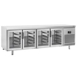 Commercial Counter Fridge PREMIUM PLUS - 2752x800mm - glass doors - with 4 doors - capacity 850 litres