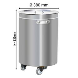 Kanta za otpatke sa poklopcem, kotačima & drškama - 50 L - Nehrđajući čelik