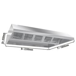 Eiland afzuigkap - plafondmodel - 2200mm - 2200x1800x450mm - 3600m³/u - met labyrintfilters & LED-verlichting