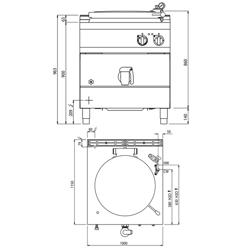 Elektrisch kookketel - 200L - 32kW - Indirect verwarmd - met wateraansluiting