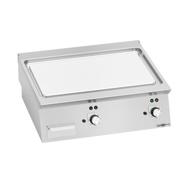 Plancha électrique - plaque acier - 2 zones - 9,6 kW - Lisse - Surface de cuisson : 800x730mm - plaque 2mm