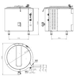Kookketel - 400L - 36kW - Indirect verwarmd - Elektrisch - met wateraansluiting