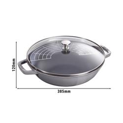 STAUB | SPECIALITATI - Wok cu capac din sticla - Ø 300mm - fonta - gri grafit 