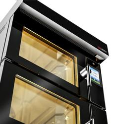 Elétrico Forno convector de padaria Touch - 2 câmaras de cozedura - 10x 600x400mm - Aço inoxidável - Preto - com humidificação - incl. Armário de fermentação