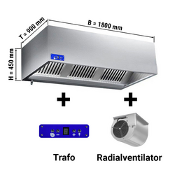 Exaustor de caixa 1,8m - com motor, regulador, filtro e lâmpada