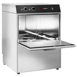Doppia parete Mini-Lavabicchieri professionale - Meccanica (elettromeccanica) - 2,77kW - Cesto 35x35 - con dosatore brillantante, pompa di scarico & porta a doppia parete