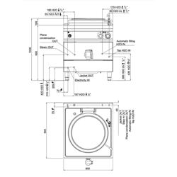 Eléctrica Marmita - 150L - 18kW - Calentamiento indirecto - con toma de agua