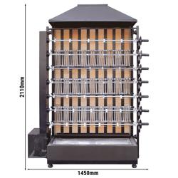 Griglia Girarrosto a carbone - con 7 spiedini per un massimo di 42 polli