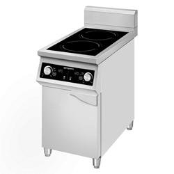 Cucina a induzione professionale - 400x700x980mm - 10,0 kW - 2 zone a induzione - da banco - su armadio chiuso