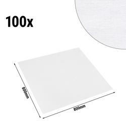 (100 pièces) Nappe carrée en damas Tessin Atlas - 210 g/m² - 80 x 80 cm - Blanc