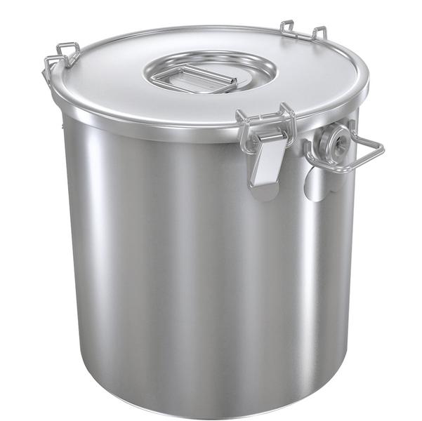 Bac alimentaire avec couvercle - inox - Ø 380 mm - 36 litres