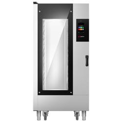 Bakery-Electric Commercial Combi Oven - Touchscreen Controls - 16x EN 600x400 - incl. Trolley & inner rack, Automatic washing system