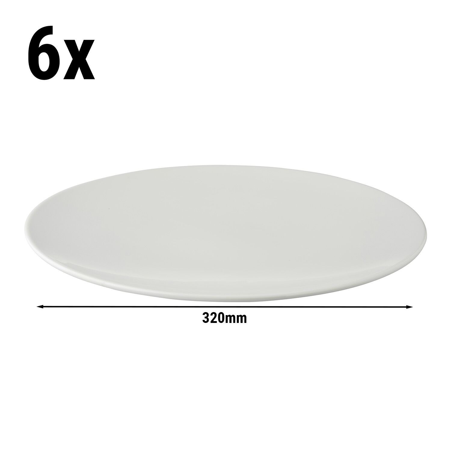 (6 pièces) WHITE DELIGHT - Assiette Coupe - Plate - Ø 320 mm - Blanc