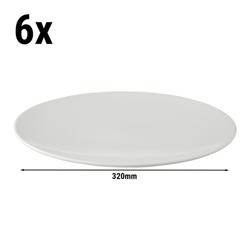 (6 ks) White Delight - Talíř mělký - kulatý - porcelán - Ø 320 mm - bílá