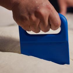 Dough Scraper - Stainless Steel Blade - 168x172mm - Blue - Plastic Handle