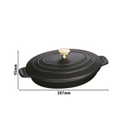 STAUB | SPECIALITIES - Forma do zapiekania z pokrywką - owalna - 230mm - żeliwna   - czarna