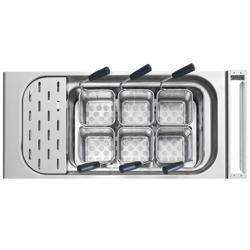 Sada košíků na těstoviny LORENZO 900 - 6x 1/6 | 145x145x200 mm - nerezová ocel | plastová rukojeť - kompatibilní s GNB499E, GNB899E & ENB499P