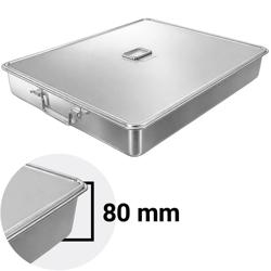 Casserole Pan - Stainless Steel - 28L - with Lid & Tension Locks - 734x536x95mm