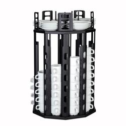 Kop & schotel dispenser - Roterend - Zwart