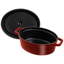 STAUB | Cocotte Oval Enamelled Cast Iron Casserole Dish – 290 mm Oval – Grenadine Red