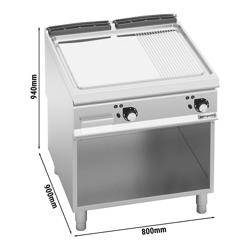 Elektrische bakplaat - 13,2kW - Glad/geribbeld - met open onderbouw