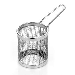 (6 unid) Conjunto para fajitas - Conjunto de 6 peças - com base de madeira; 18 pratos de porcelana fundos ovais; 6 cestos de fritura; frigideira com cabo - ferro fundido; aço inoxidável AISI 304; MDF - 350x260mm - com cabo