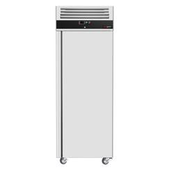 Upright Fridge Stainless steel ECO - GN 2/1 - 440L - with 1 door & Rails & support grids - On castors
