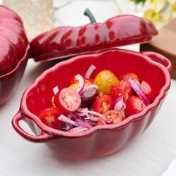 STAUB | CERAMIQUE - Kókuszdoboz - Paradicsom alakú - Ø 160mm - Kerámia - Cseresznyepiros