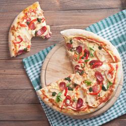Piatto pizza - Legno - Ø260mm - con scanalatura raccoglisugo