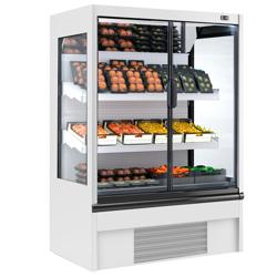 Commercial multideck display fridge - 1018mm - 278L - with 2 hinged glass doors & 2 shelves - White