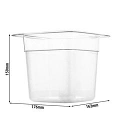 Conteneur GN 1/6 en polycarbonate - transparent - Hauteur : 150mm