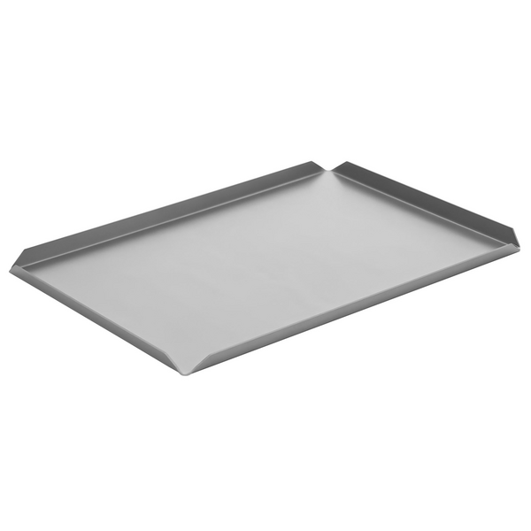 طبق المعجنات والتقديم من الألمنيوم - 400×150×10مم - لون فضي (قطع x5)
