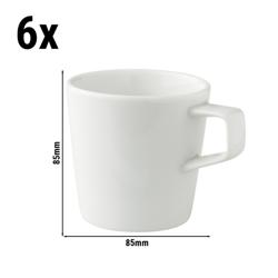 (6 szt.) WHITE DELIGHT - Filiżanka do kawy - 250ml - Biały - Porcelana