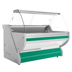 Koeltoonbank - 1725x1150mm - 340 liter - kleur groen - gebogen ruit - granieten werkblad