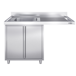 Chiuvetă 1,4m - 1 cuvă în partea stângă L 60 x B 50 x T 30 cm