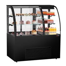 Commercial cake display fridge Self-Service - 1400mm - Double glazing - square - with 2 glass shelves