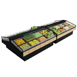 ویترین خنک کننده / یخچال جزیره ای - 2500 میلی متر - نما چوبی - دارای 8 سبد