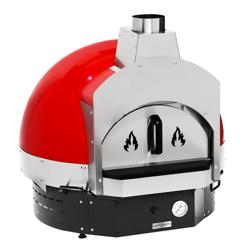 Forno de pizza a lenha - 1x Ø60cm - até 400°C - com suporte com prateleira - Vermelho