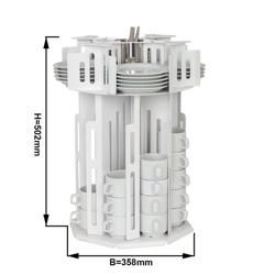 Kop & schotel dispenser - Roterend - Wit